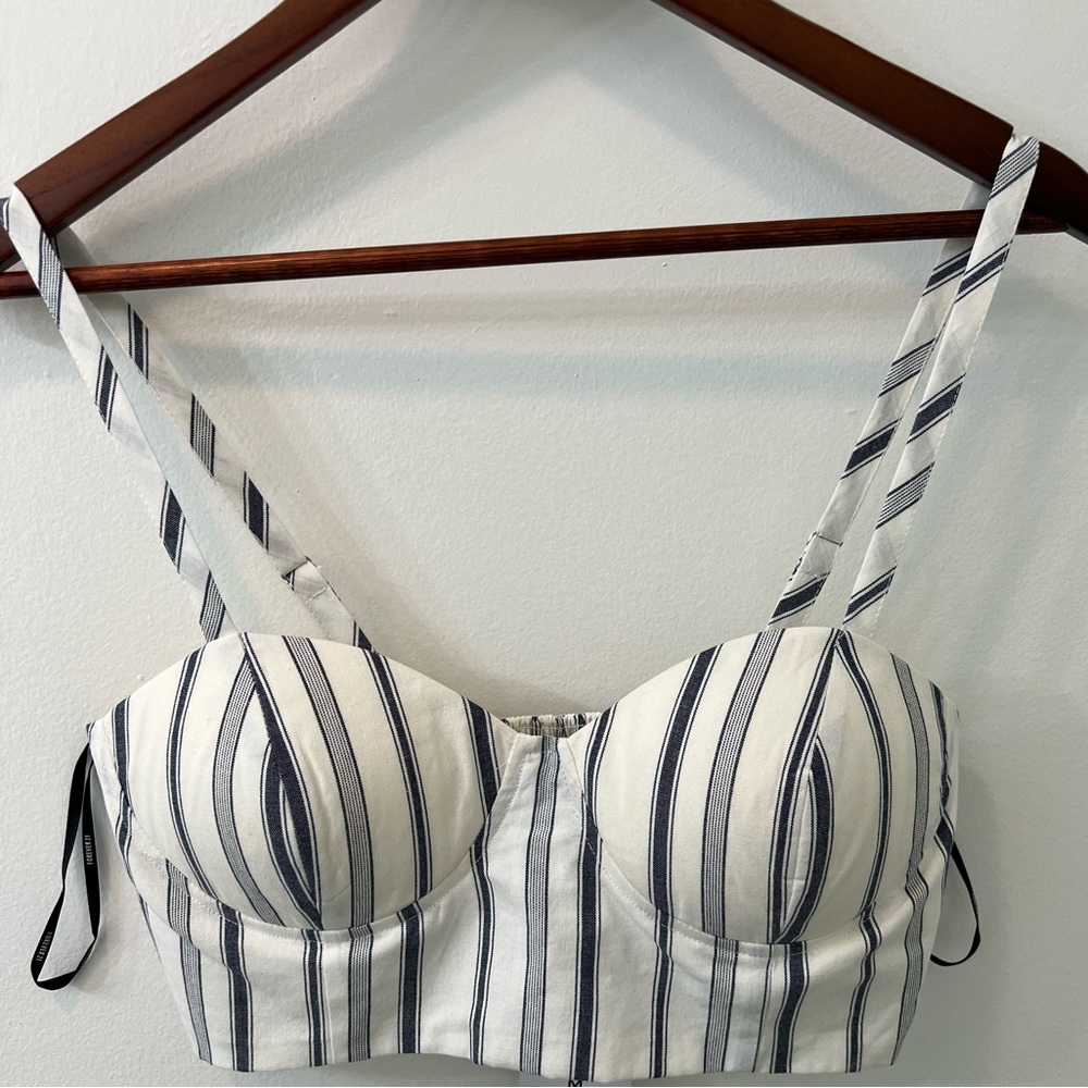 Forever 21 Bustier Striped Crop Top